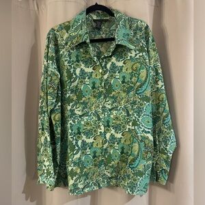 Ninety Green Floral Patterned Shirt